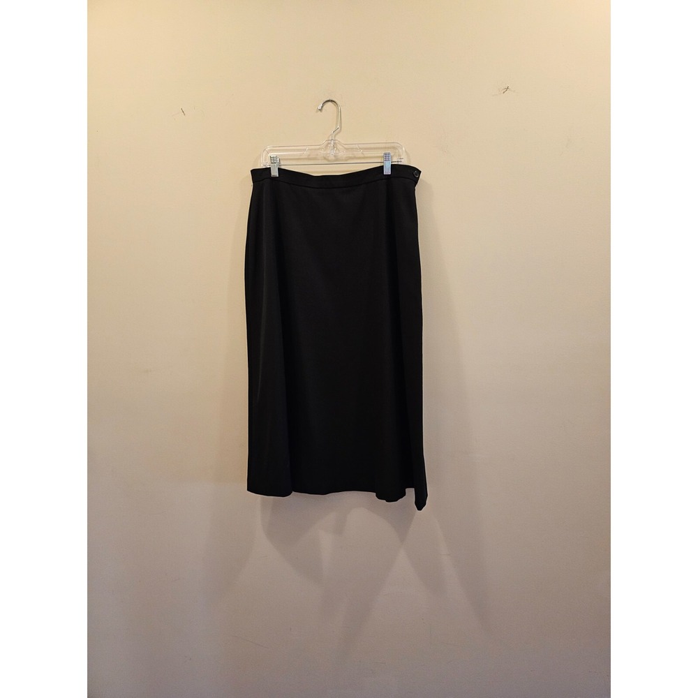 Lauren Ralph Lauren Midi Skirt Women 16 Black Side Zip A-Line Professional